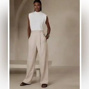 NWT Banana Republic Norfolk wide leg pants herringbone